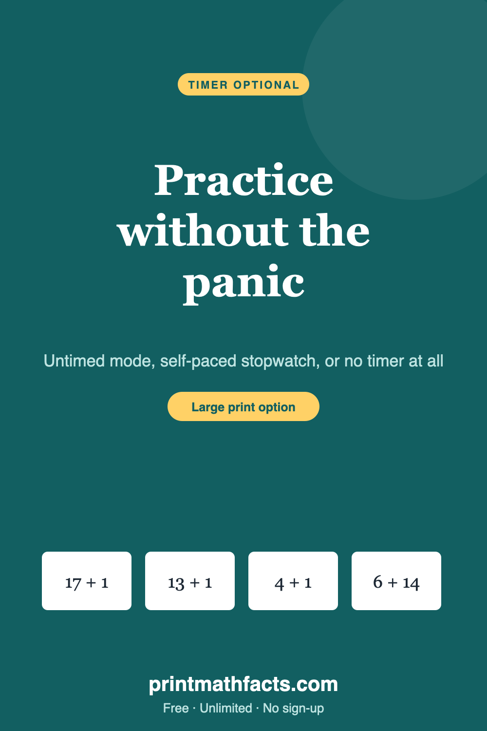 Math Fact Fluency Without Timer Pressure — FREE Printable